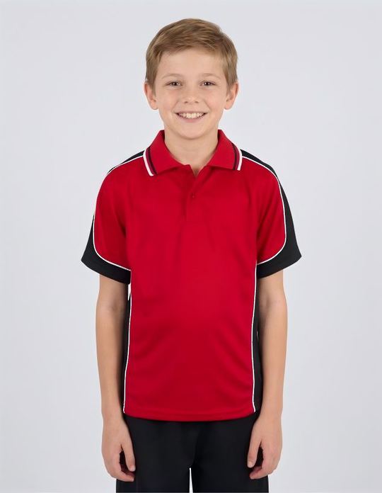 Be Seen Kids Polo Shirt With Striped Collar (BSP16K)