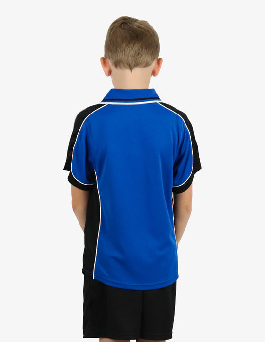 Be Seen Kids Polo Shirt With Striped Collar (BSP16K)-Clearance