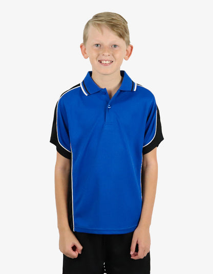 Be Seen Kids Polo Shirt With Striped Collar (BSP16K)-Clearance