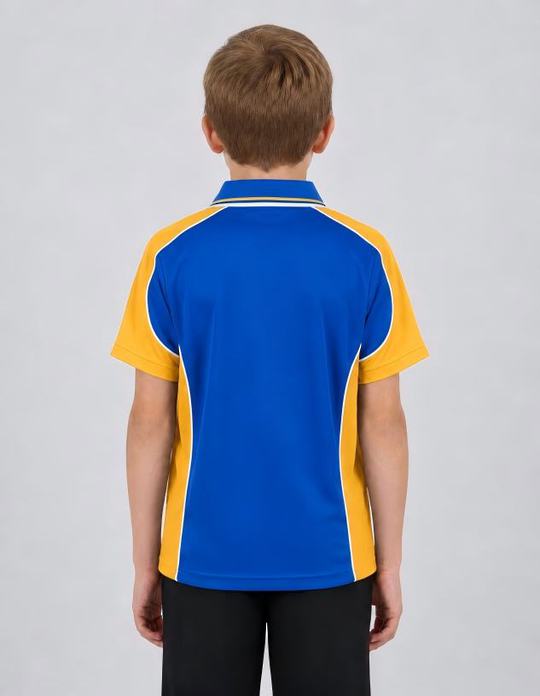 Be Seen Kids Polo Shirt With Striped Collar (BSP16K)