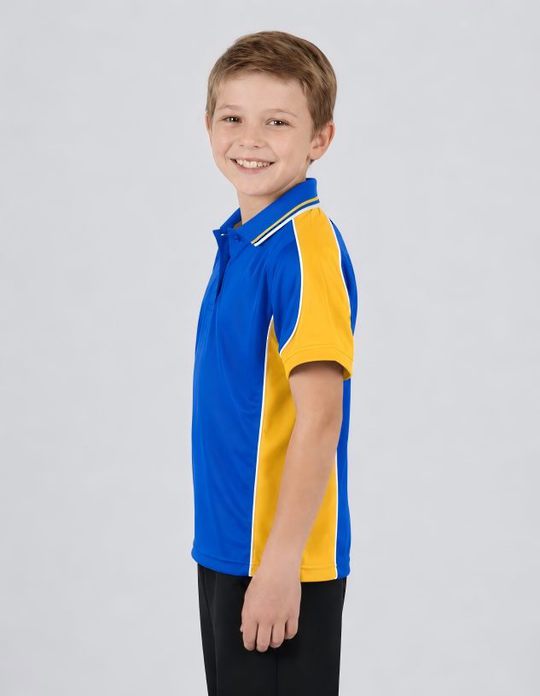 Be Seen Kids Polo Shirt With Striped Collar (BSP16K)