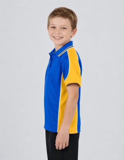 Be Seen Kids Polo Shirt With Striped Collar (BSP16K)