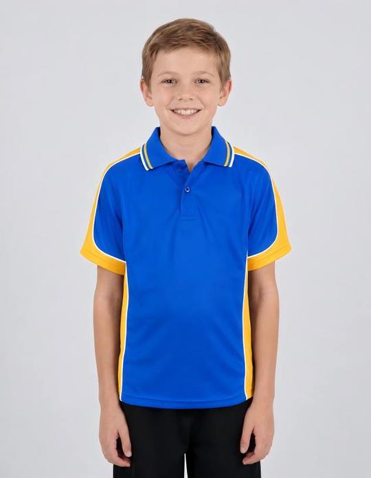 Be Seen Kids Polo Shirt With Striped Collar (BSP16K)