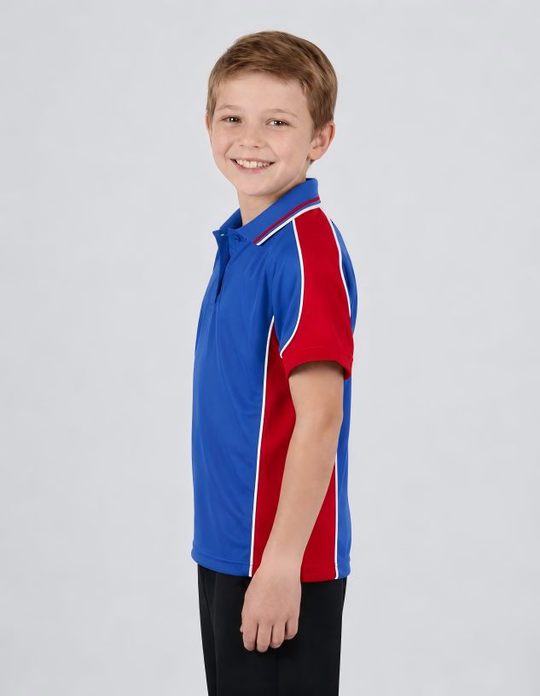 Be Seen Kids Polo Shirt With Striped Collar (BSP16K)