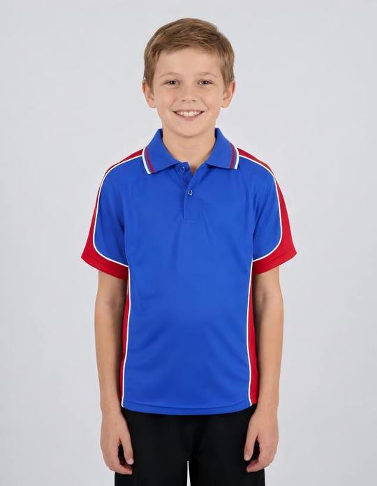Be Seen Kids Polo Shirt With Striped Collar (BSP16K)