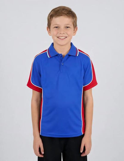 Be Seen Kids Polo Shirt With Striped Collar (BSP16K)