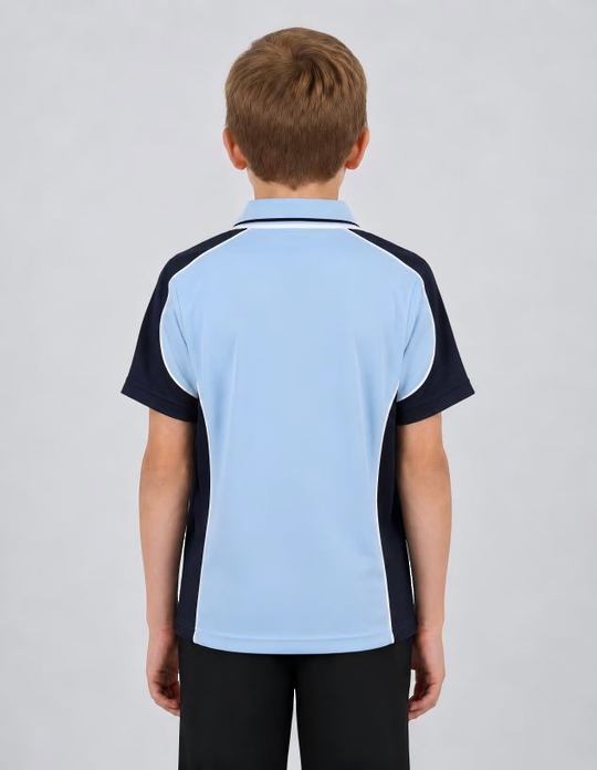 Be Seen Kids Polo Shirt With Striped Collar (BSP16K)