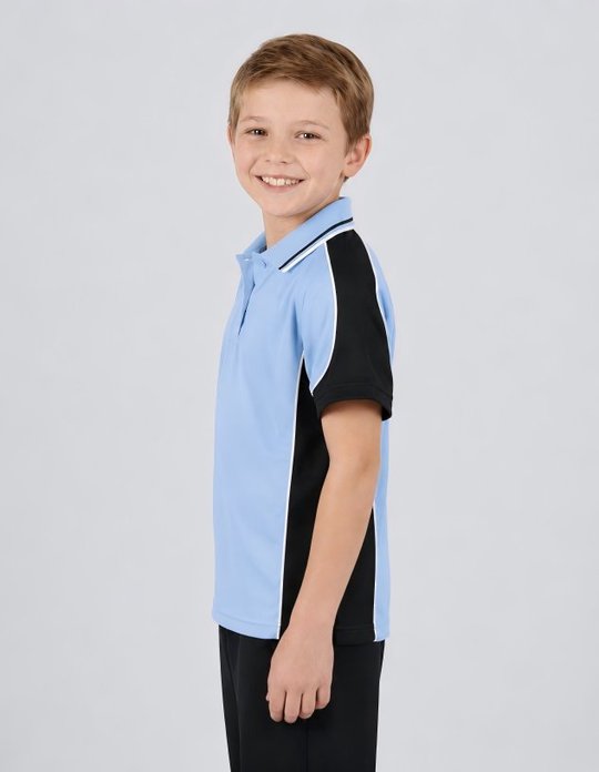Be Seen Kids Polo Shirt With Striped Collar (BSP16K)