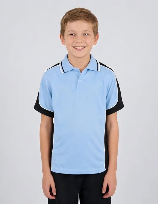 Be Seen Kids Polo Shirt With Striped Collar (BSP16K)