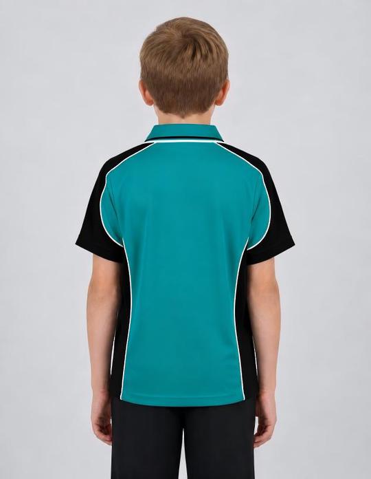 Be Seen Kids Polo Shirt With Striped Collar (BSP16K)