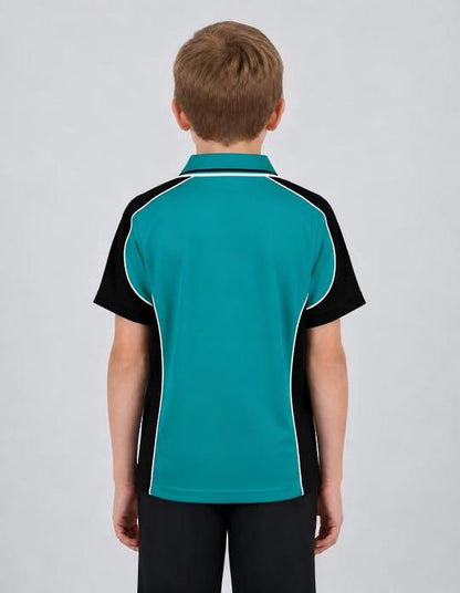 Be Seen Kids Polo Shirt With Striped Collar (BSP16K)