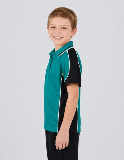 Be Seen Kids Polo Shirt With Striped Collar (BSP16K)