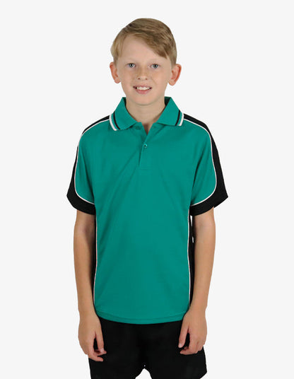 Be Seen Kids Polo Shirt With Striped Collar (BSP16K)
