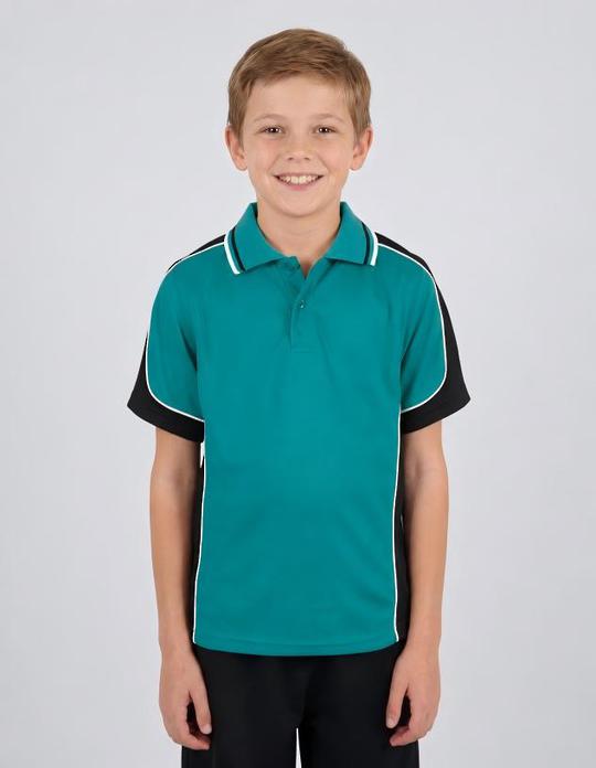 Be Seen Kids Polo Shirt With Striped Collar (BSP16K)