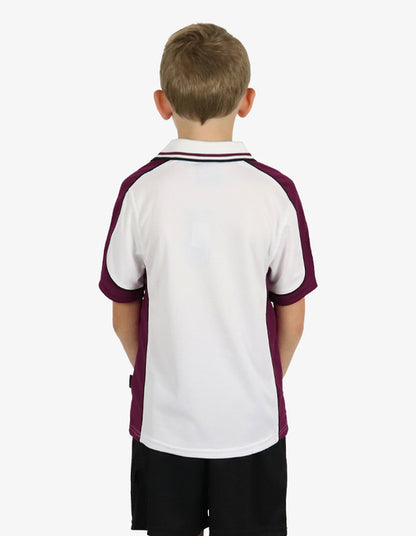 Be Seen Kids Polo Shirt With Striped Collar 5th( 9 White Color ) (BSP16K)
