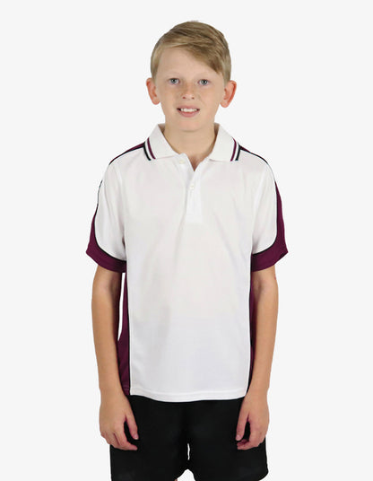 Be Seen Kids Polo Shirt With Striped Collar 5th( 9 White Color ) (BSP16K)