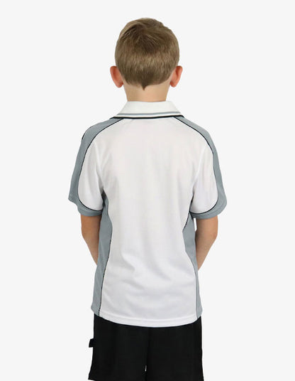 Be Seen Kids Polo Shirt With Striped Collar 5th( 9 White Color ) (BSP16K)