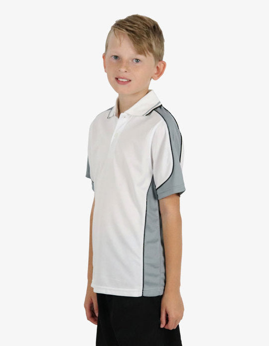 Be Seen Kids Polo Shirt With Striped Collar (BSP16K)-Clearance