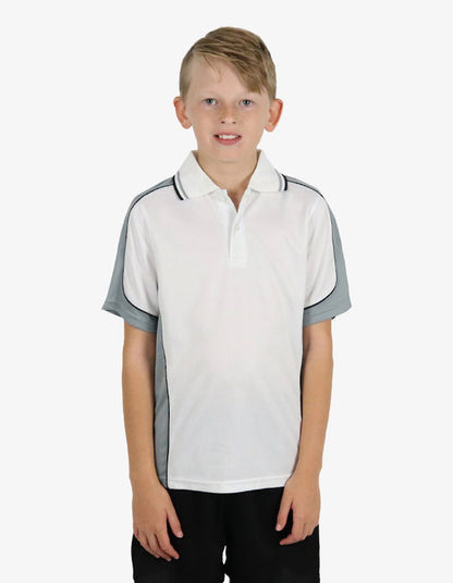 Be Seen Kids Polo Shirt With Striped Collar 5th( 9 White Color ) (BSP16K)