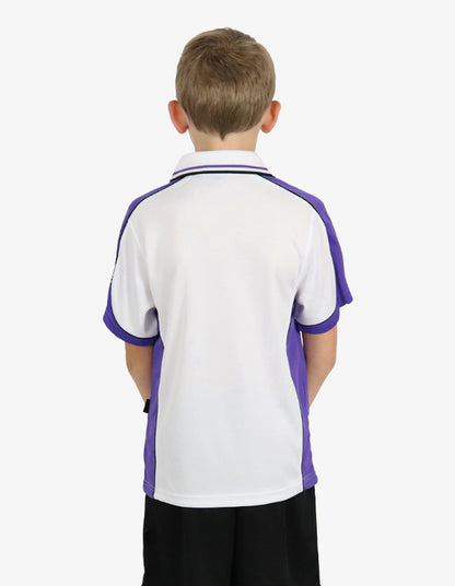 Be Seen Kids Polo Shirt With Striped Collar 5th( 9 White Color ) (BSP16K)