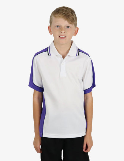 Be Seen Kids Polo Shirt With Striped Collar 5th( 9 White Color ) (BSP16K)