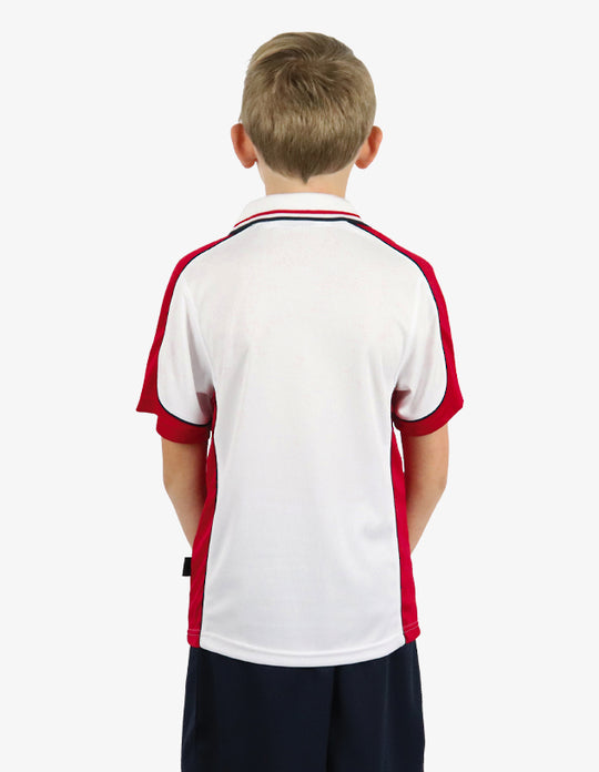 Be Seen Kids Polo Shirt With Striped Collar 5th( 9 White Color ) (BSP16K)