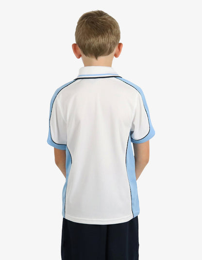 Be Seen Kids Polo Shirt With Striped Collar 5th( 9 White Color ) (BSP16K)