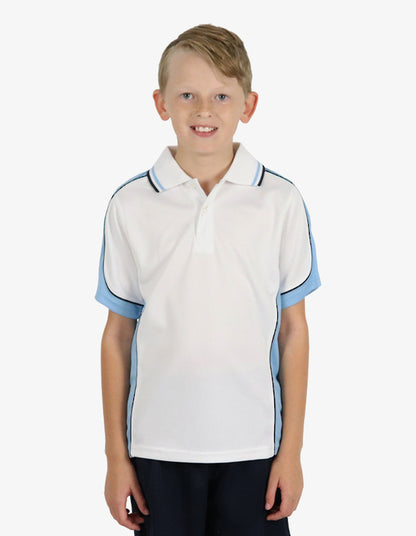 Be Seen Kids Polo Shirt With Striped Collar 5th( 9 White Color ) (BSP16K)