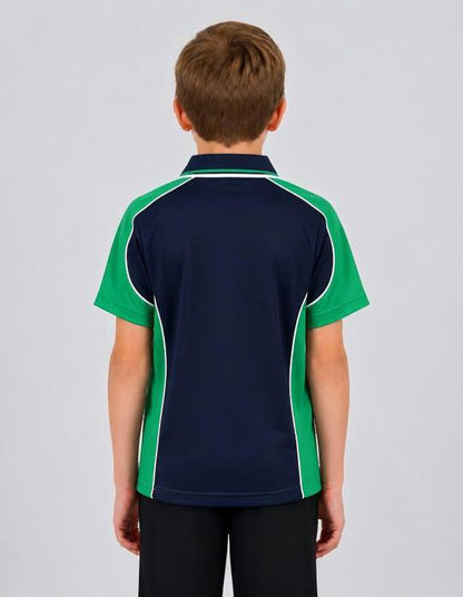 Be Seen Kids Polo Shirt With Striped Collar (BSP16K)