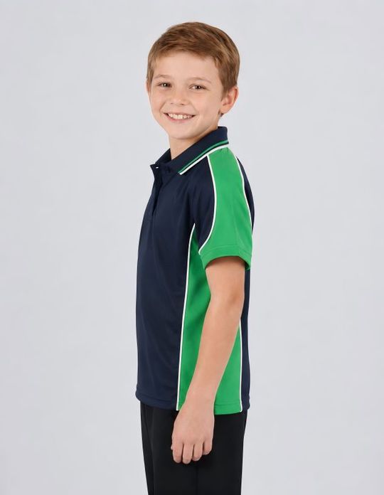 Be Seen Kids Polo Shirt With Striped Collar (BSP16K)