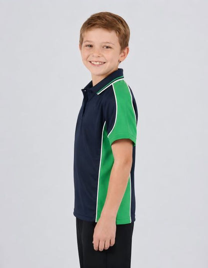 Be Seen Kids Polo Shirt With Striped Collar (BSP16K)