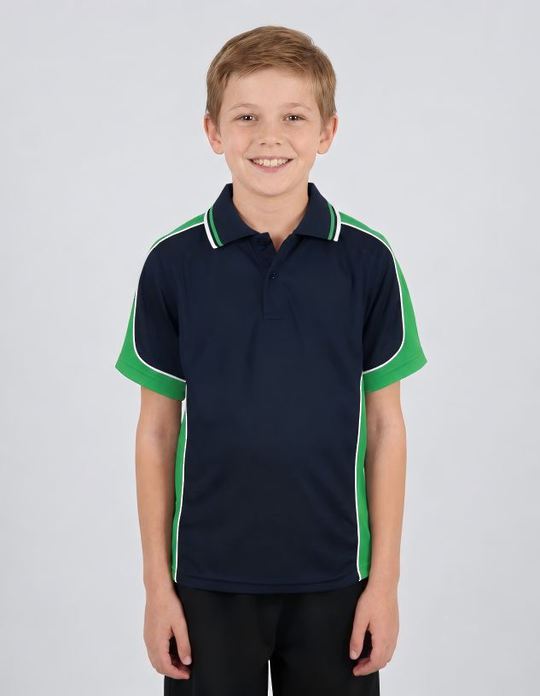 Be Seen Kids Polo Shirt With Striped Collar (BSP16K)