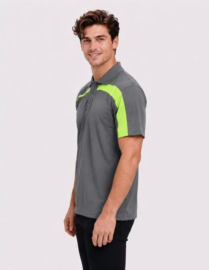 Be Seen Adults Polo Shirt With Contrast Side And Shoulder Panel (BSP2014)