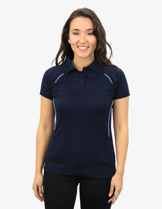 Be Seen Ladies Polo Shirt With Contrast Piping (BSP36L)