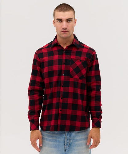 Baxsy Base Flannel Long Sleeve Shirt-(901)