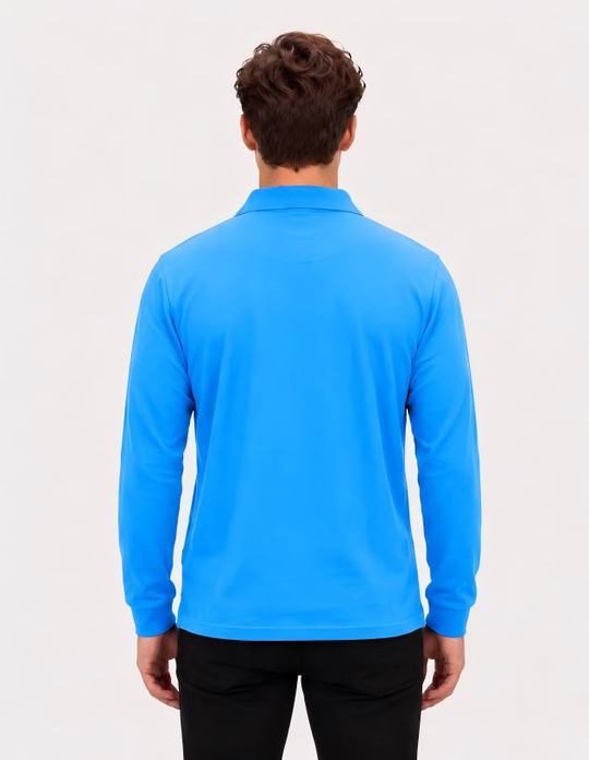 Be Seen Men's Plain Polo Shirt Long Sleeve (The Falcon)