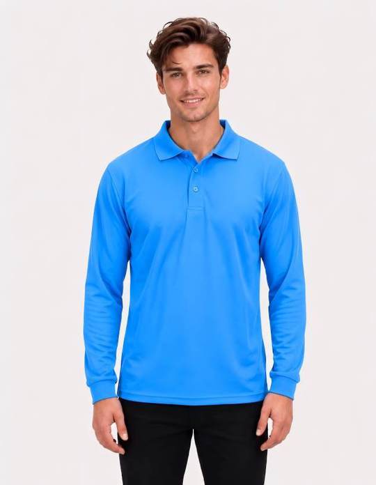 Be Seen Men's Plain Polo Shirt Long Sleeve (The Falcon)