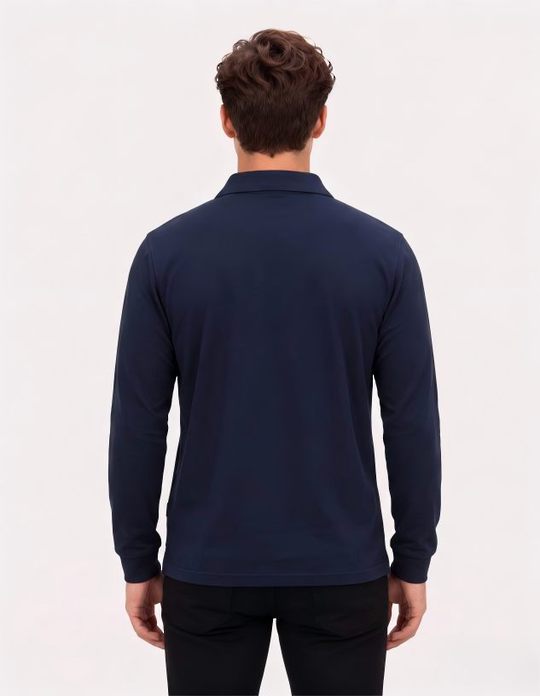 Be Seen Men's Plain Polo Shirt Long Sleeve (The Falcon)