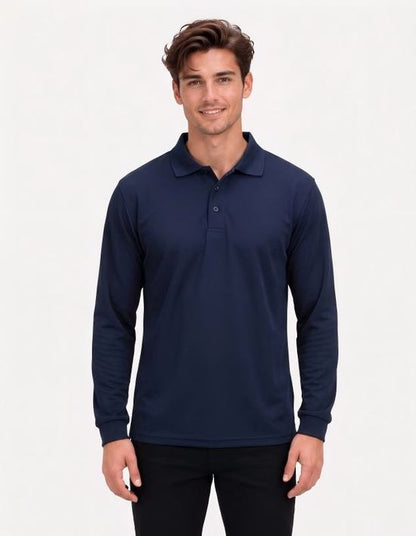 Be Seen Men's Plain Polo Shirt Long Sleeve (The Falcon)