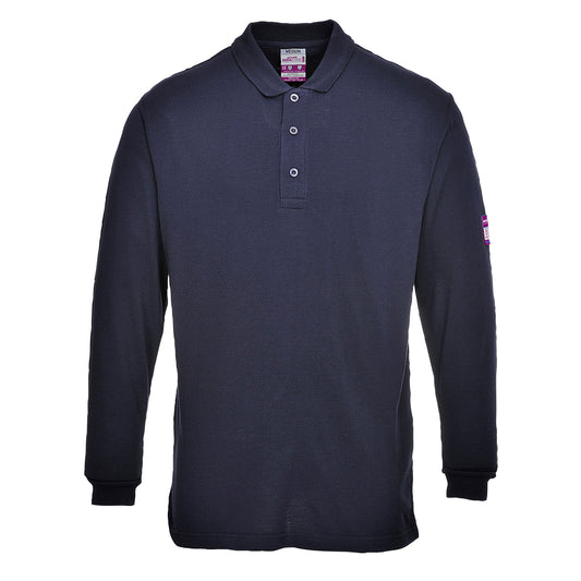 Portwest Flame Resistant Anti-Static Long Sleeve Polo Shirt (FR10)