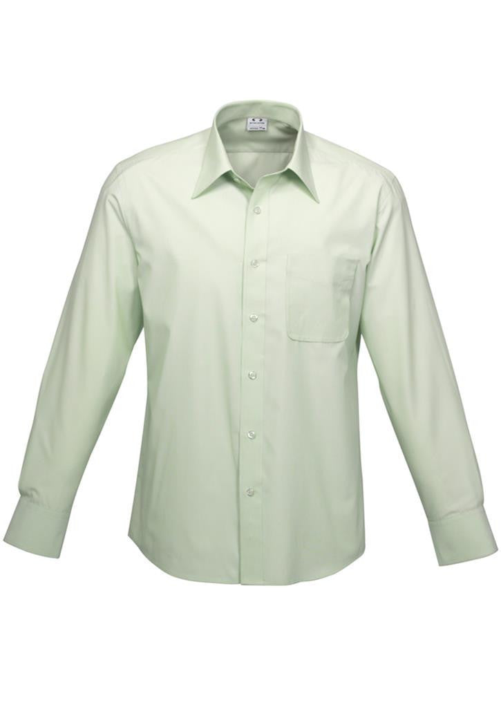 Biz Collection-Biz Collection Mens Ambassador Long Sleeve Shirt-Green / S-Uniform Wholesalers - 1