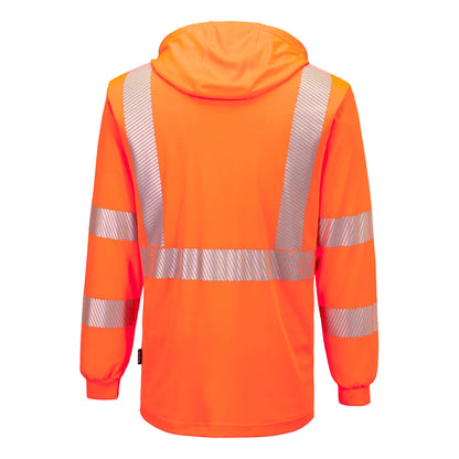 Portwest Hi-Vis Lightweight Hooded T-Shirt L/S Orange (L042)