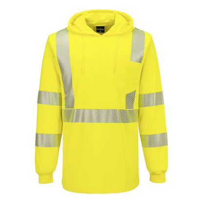 Portwest Hi-Vis Lightweight Hooded T-Shirt L/S Orange (L042)