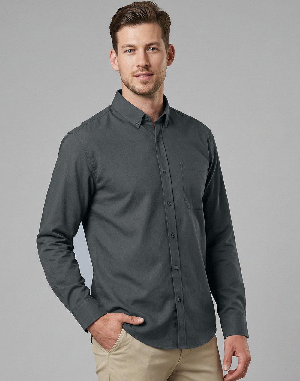 Winning Spirit Mens Smart Casual Cotton Blend L/S Shirt (M7009L)