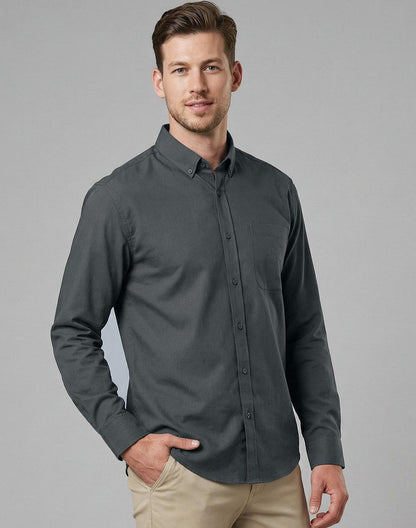 Winning Spirit Mens Smart Casual Cotton Blend L/S Shirt (M7009L)