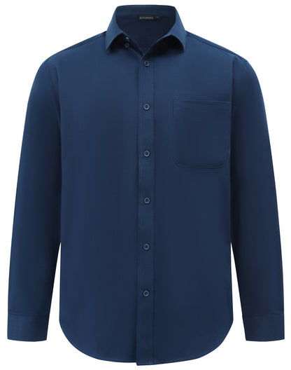 Winning Spirit Mens Smart Casual Cotton Blend L/S Shirt (M7009L)