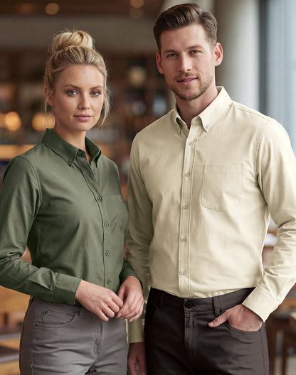 Winning Spirit Mens Smart Casual Cotton Blend L/S Shirt (M7009L)