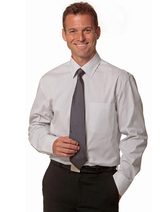 Winning Spirit Men's Ticking Stripe Long Sleeve Shirt (M7200L)