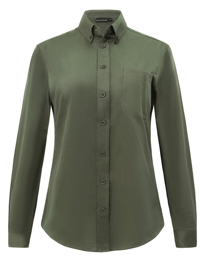 Winning Spirit Womens Smart Casual Cotton Blend L/S Shirt (M8009L)