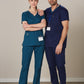 Winning Spirit  Mens Semi-elastic Waist Tie Solid Colour Scrub Pants (M9710)